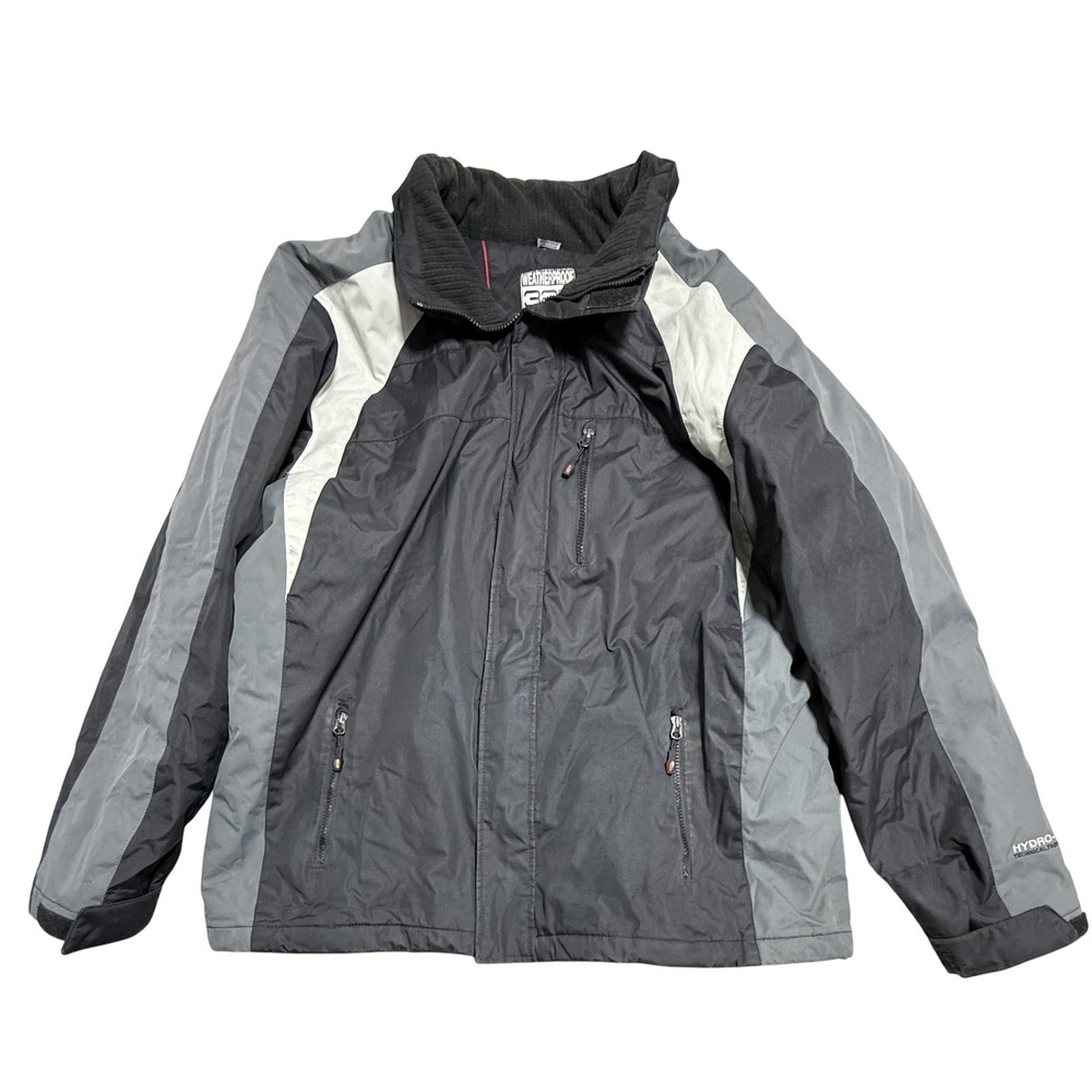 Weatherproof 32 Degrees Jacket Mens XL Black Gray Hydro Tech Heat Insulated Coat